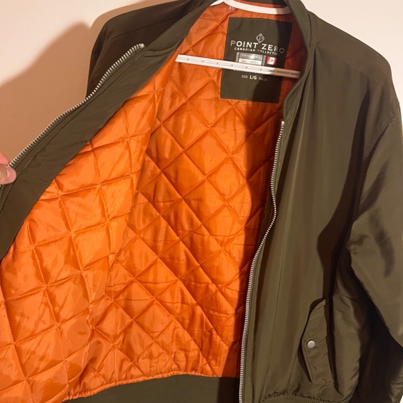 Point Zero Olive Green Bomber Jacket - Picture 3 of 4